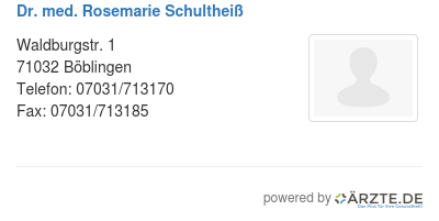 Dr med rosemarie schultheiss
