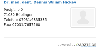 Dr med dent dennis wiliam hickey