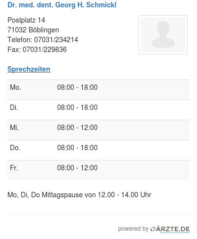 Dr med dent georg h schmickl
