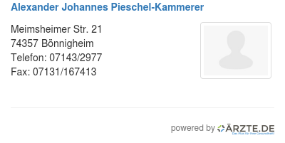 Alexander johannes pieschel kammerer