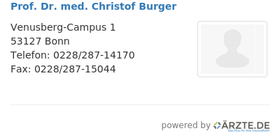Prof dr med christof burger