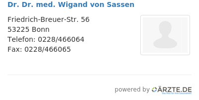 Dr dr med wigand von sassen