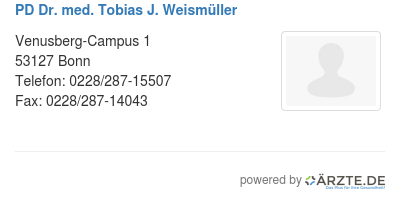 Pd dr med tobias j weismueller