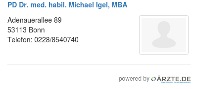 Pd dr med habil michael igel mba