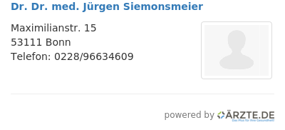 Dr dr med juergen siemonsmeier