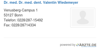 Dr med dr med dent valentin wiedemeyer