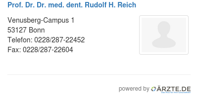 Prof dr dr med dent rudolf h reich