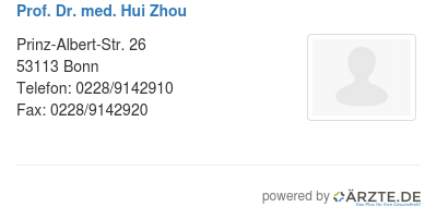 Prof dr med hui zhou