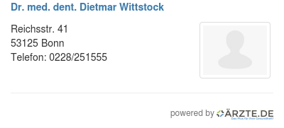 Dr med dent dietmar wittstock