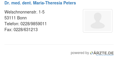 Dr med dent maria theresia peters