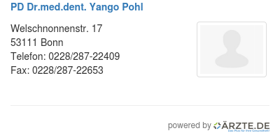 Pd dr med dent yango pohl