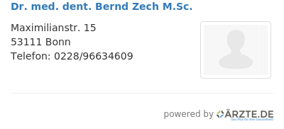 Dr med dent bernd zech m sc