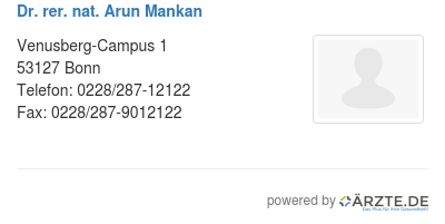 Dr rer nat arun mankan