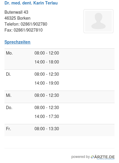 Dr med dent karin terlau