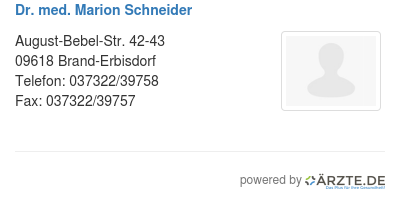 Dr med marion schneider