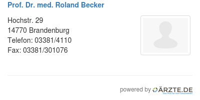 Prof dr med roland becker