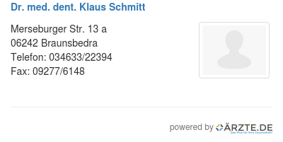 Dr med dent klaus schmitt