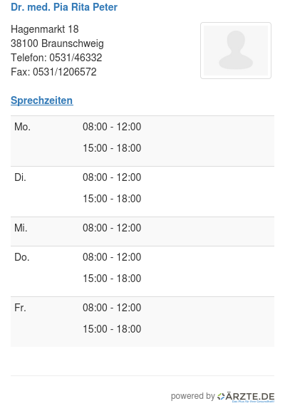 Dr med pia rita peter
