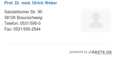 Prof dr med ulrich weber