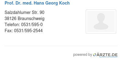 Prof dr med hans georg koch