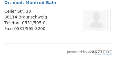 Dr med manfred baehr