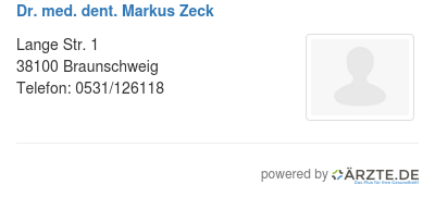 Dr med dent markus zeck