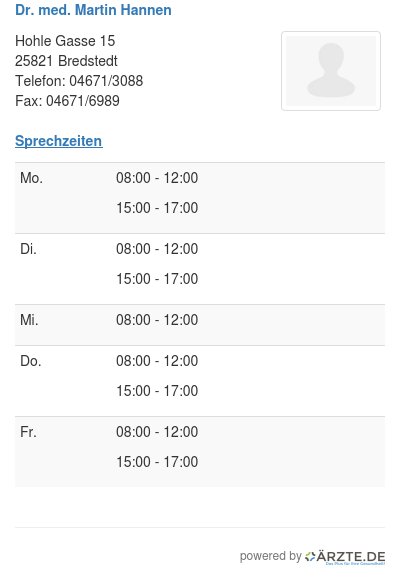 Dr med martin hannen