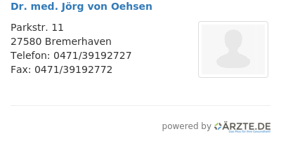 Dr med joerg von oehsen