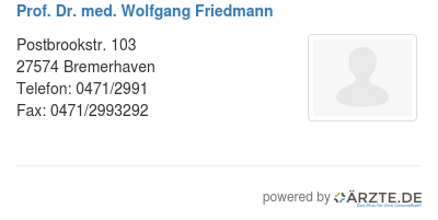 Prof dr med wolfgang friedmann