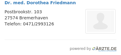 Dr med dorothea friedmann