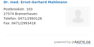 Dr med ernst gerhard mahlmann