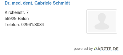 Dr med dent gabriele schmidt