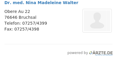 Dr med nina madeleine walter
