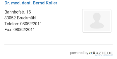 Dr med dent bernd koller