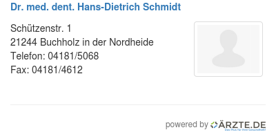 Dr med dent hans dietrich schmidt