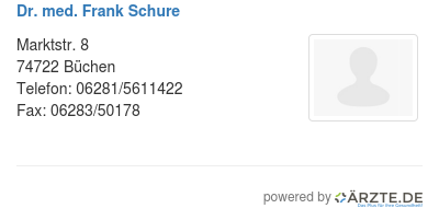 Dr med frank schure