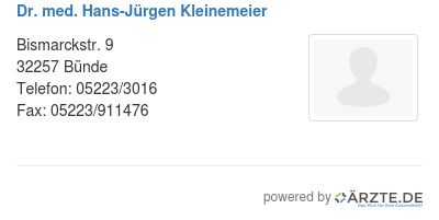 Dr med hans juergen kleinemeier
