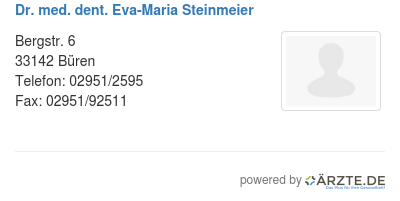 Dr med dent eva maria steinmeier