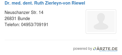 Dr med dent ruth zierleyn von riewel