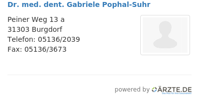 Dr med dent gabriele pophal suhr