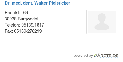 Dr med dent walter pielsticker