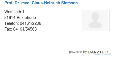 Prof dr med claus heinrich siemsen