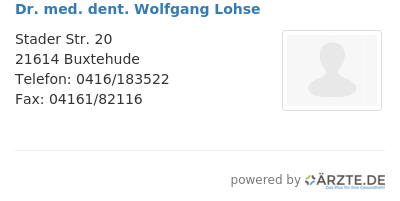 Dr med dent wolfgang lohse