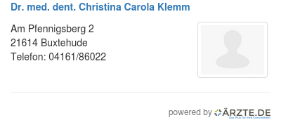 Dr med dent christina carola klemm 309782