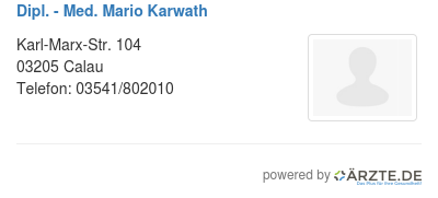 Dipl med mario karwath