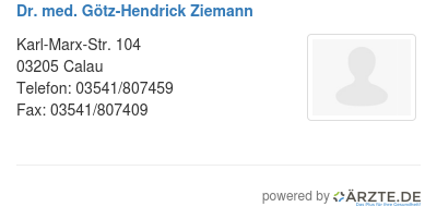 Dr med goetz hendrick ziemann