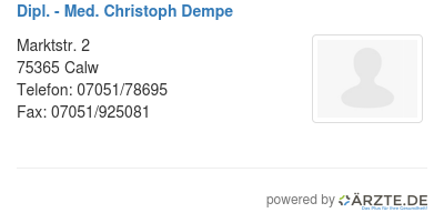 Dipl med christoph dempe