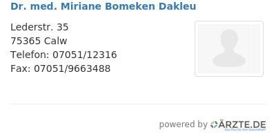 Dr med miriane bomeken dakleu
