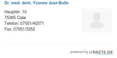 Dr med dent yvonne just bolle
