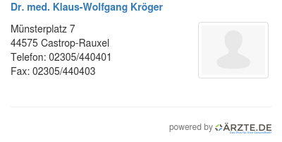 Dr med klaus wolfgang kroeger